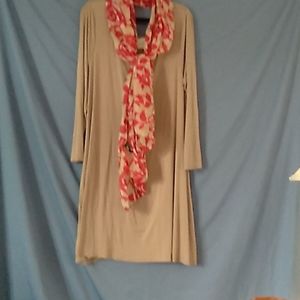 XL Lolly Wolly Doodle taupe dress & scarf